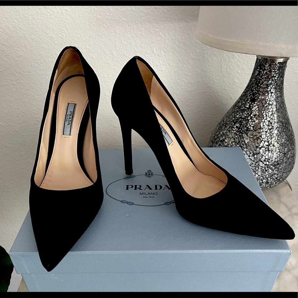 Prada Suede Black Heel